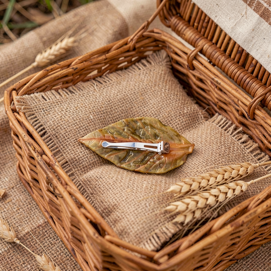 Barrette SECRET DES DRYADES Feuille de Chou frisé Stabilisé