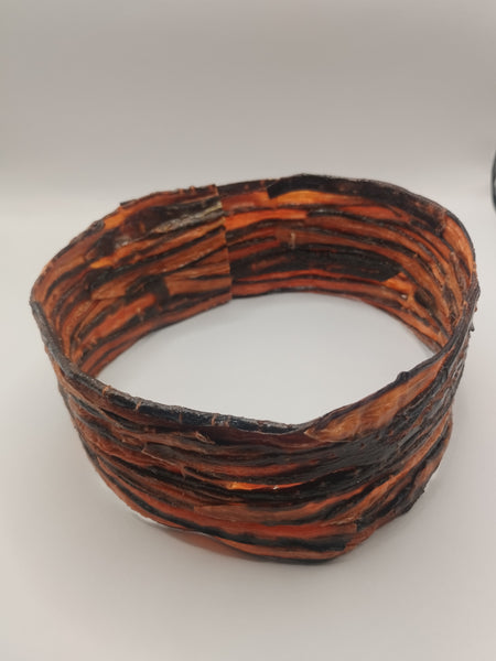 Collier Girafe ANAYA  ras de cou, aimanté en Carotte bi couleur Orange et Prune stabilisé