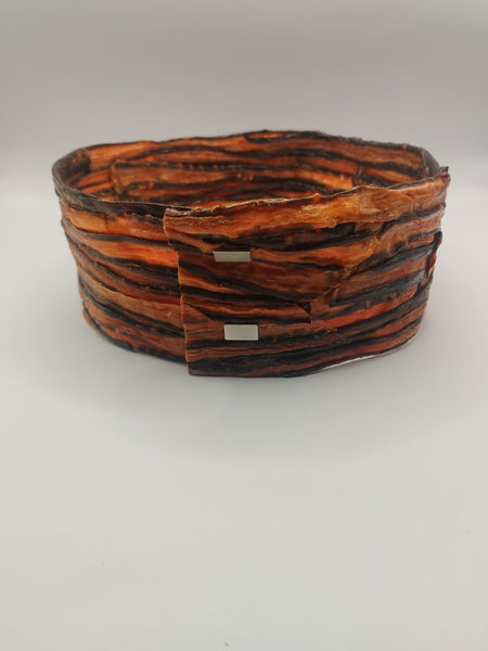 Collier Girafe ANAYA  ras de cou, aimanté en Carotte bi couleur Orange et Prune stabilisé