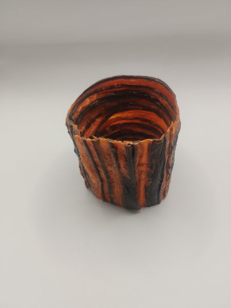 Bracelet Manchette TRIBU  Unisexe aimanté en Carotte bi couleur Orange et prune Stabilisé