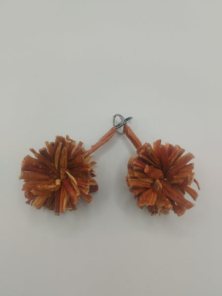 Boucle d'oreille AUREA pompon, Carotte Arc en Ciel stabilisé