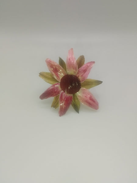 Bague SAHYA Feuille d'artichaut et son Oignon rouge Stabilisés