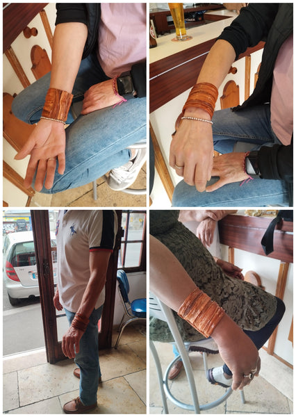 Bracelet manchette ORACLE DES DUNES unisexe aimanté en Carotte sable stabilisé