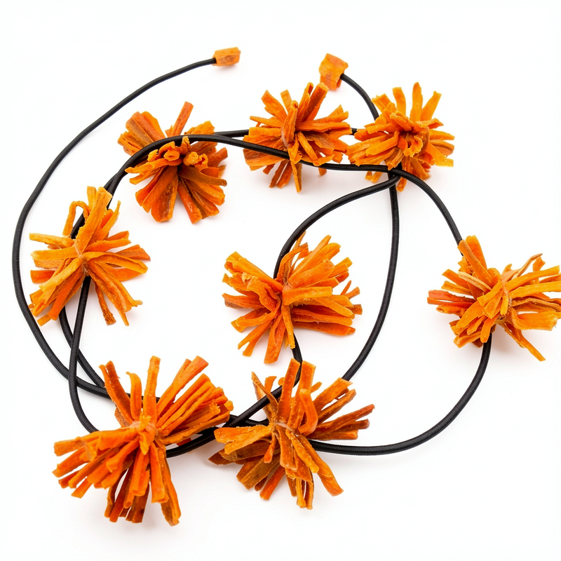 Trois en un AWENA en  pompons de carottes orange Stabilisés