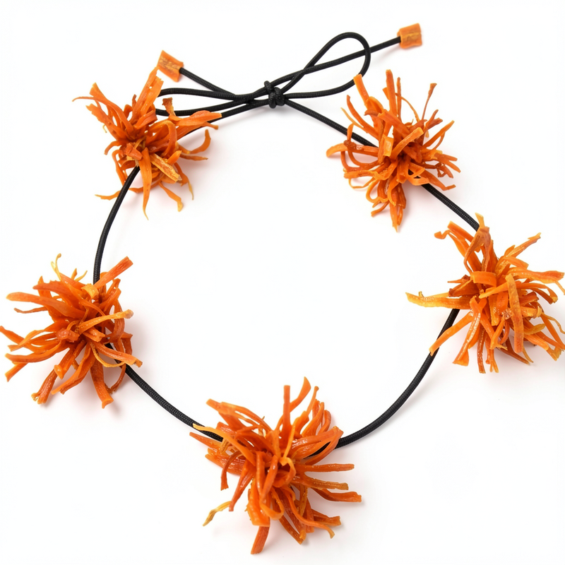 Couronne RAFIKI de Pompon de Carotte orange stabilisé