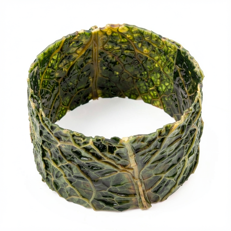 Bracelet  Manchette  SANCTUAIRE DE GAÏA  Chou vert Frisé Stabilisé