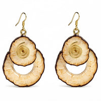 Boucle d'oreille ANAYA rondelle de Manioc Stabilisé — 3