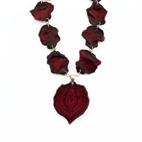 Collier KIMEYA 2 en 1 Ras-de-cou et boucle d'oreille Chips de Betterave rouge Stabilisé et ses anneaux — 1