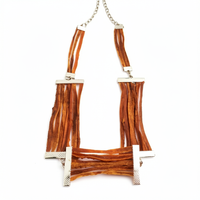 Collier SABLE ETERNEL Lamelles de carottes sable Stabilisés et métal — 1