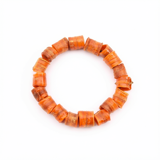 Bracelet ALO Perles Carotte orange sable Stabilisé
