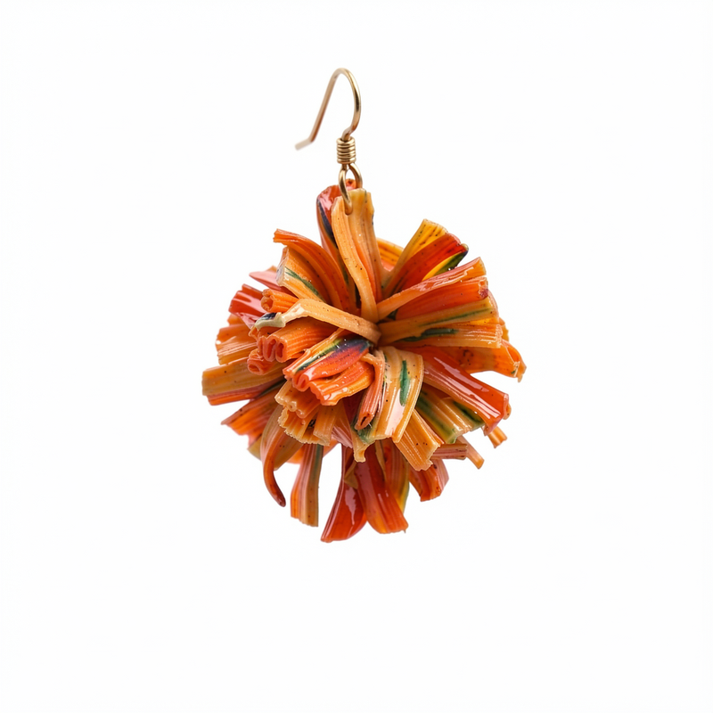 Boucle Doreille Pompon Carotte Arc En Ciel Stabilise