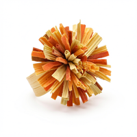 Bague TAWENA pompon carotte et feuille de Maïs Stabilisé — 1
