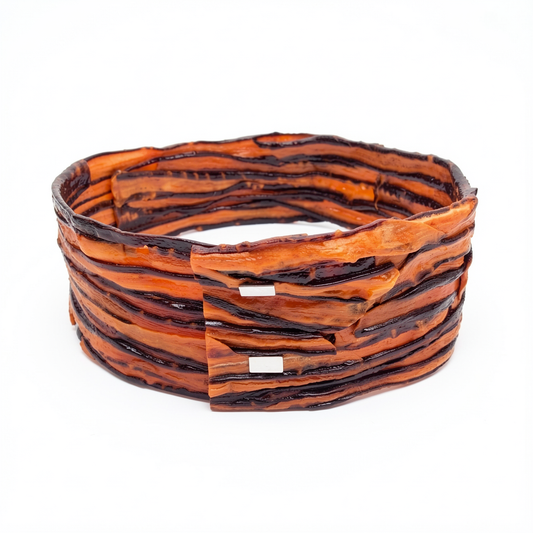 Collier Girafe ANAYA Ras-de-cou aimanté en Carotte bi couleur Orange et Prune Stabilisé