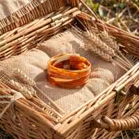 Bracelet ASHAÉ Manchette Aimanté Carotte orange et blanc de poireau Stabilisés — 2