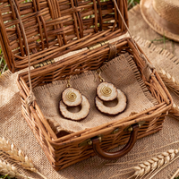Boucle d'oreille ANAYA rondelle de Manioc Stabilisé — 1