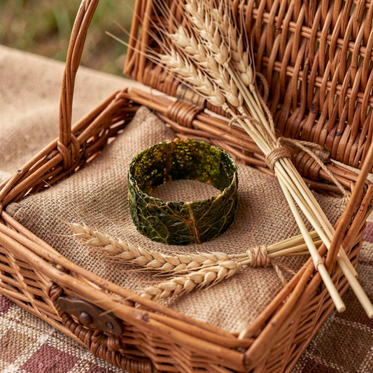 Bracelet Manchette SANCTUAIRE DE GAÏA Chou vert Frisé Stabilisé