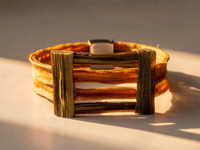 Bracelet CHEYENNE Carotte orange et Son Cadre en pied D'artichaut Stabilisés — 3