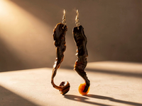 Boucle d'oreille KIONA Carotte bi couleur Orange et prune Stabilisé — 3
