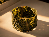 Bracelet Manchette SANCTUAIRE DE GAÏA Chou vert Frisé Stabilisé — 3