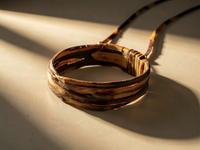 Collier Ras-de-cou NIRAYA Aimanté en Carotte bi couleurs Prune et jaune Stabilisé — 3