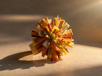 Bague TAWENA pompon carotte et feuille de Maïs Stabilisé — 3