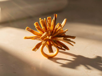 Bague KAÏRA Pompon toute Carotte Orange Stabilisé — 3