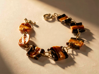 Bracelet ISHTAR Perles Carotte Bi couleur Prune et orange Stabilisés — 3
