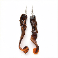Boucle d'oreille KIONA Carotte bi couleur Orange et prune Stabilisé — 1