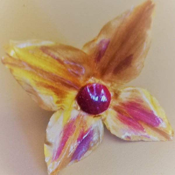 Bague SAHYA Feuille d'artichaut et son Oignon rouge Stabilisés