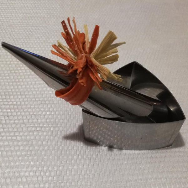 Bague pompon carotte et feuille de Maïs Stabilisé