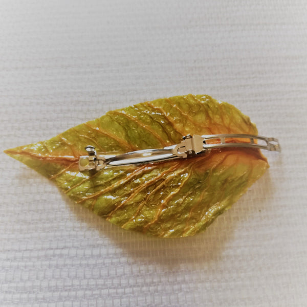 Barette SECRET DES DRYADES   feuille Chou frisé Stabilisé