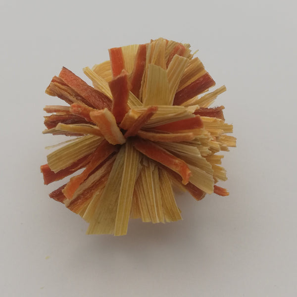 Bague pompon carotte et feuille de Maïs Stabilisé