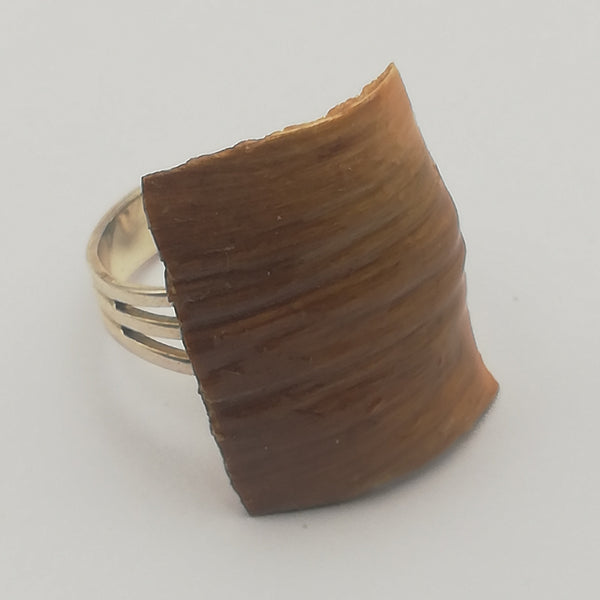 Bague rectangle Pastille Artichaut Vieilli Stabilisé