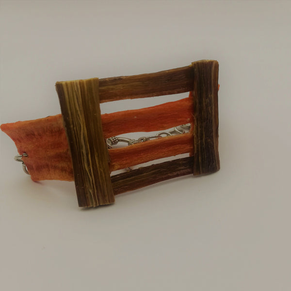 Bracelet CHEYENNE Carotte orange et Son Cadre en pied D'artichaut Stabilisés