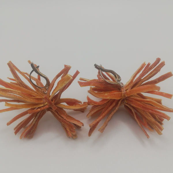 Boucle d'oreille Pompon Carotte orange Stabilisé