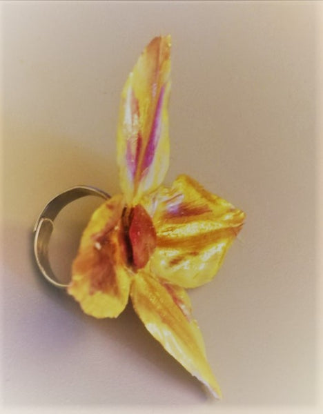 Bague SAHYA Feuille d'artichaut et son Oignon rouge Stabilisés