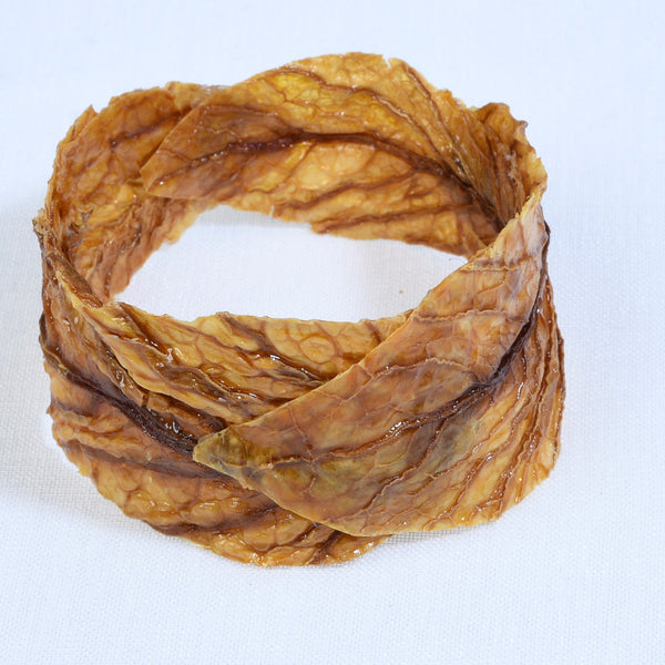 Bracelet manchette feuille chou vert frisé Stabilisé vieilli