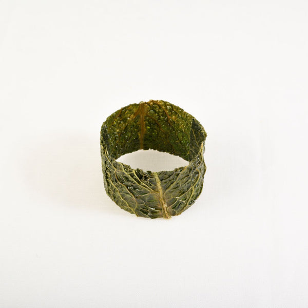 Bracelet  Manchette  SANCTUAIRE DE GAÏA  Chou vert Frisé Stabilisé